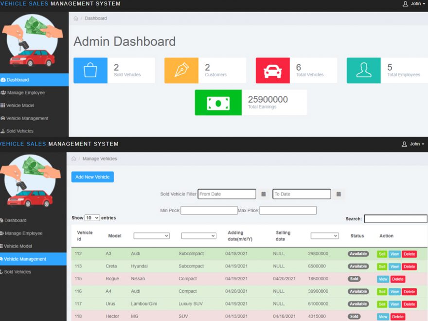 Vehicle Sales Management System PHP thumbnail_CodeAstro