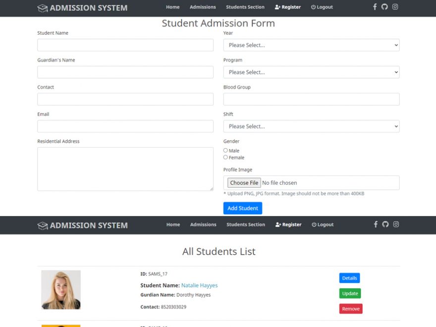 Student Admission System PHP CodeIgniter Thumbnail_CodeAstro