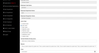 Online Leave Management System in PHP with Source Code